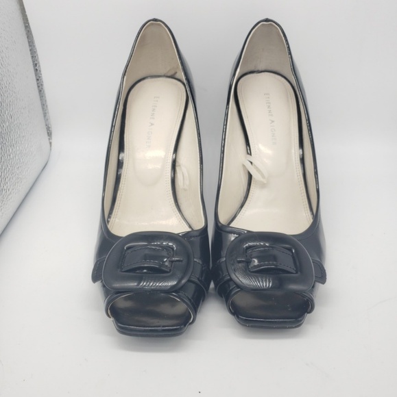 Etienne Aigner Patent Peep Toe Heels - Picture 2 of 6